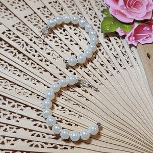 Elegant Pearl Hoop Earrings